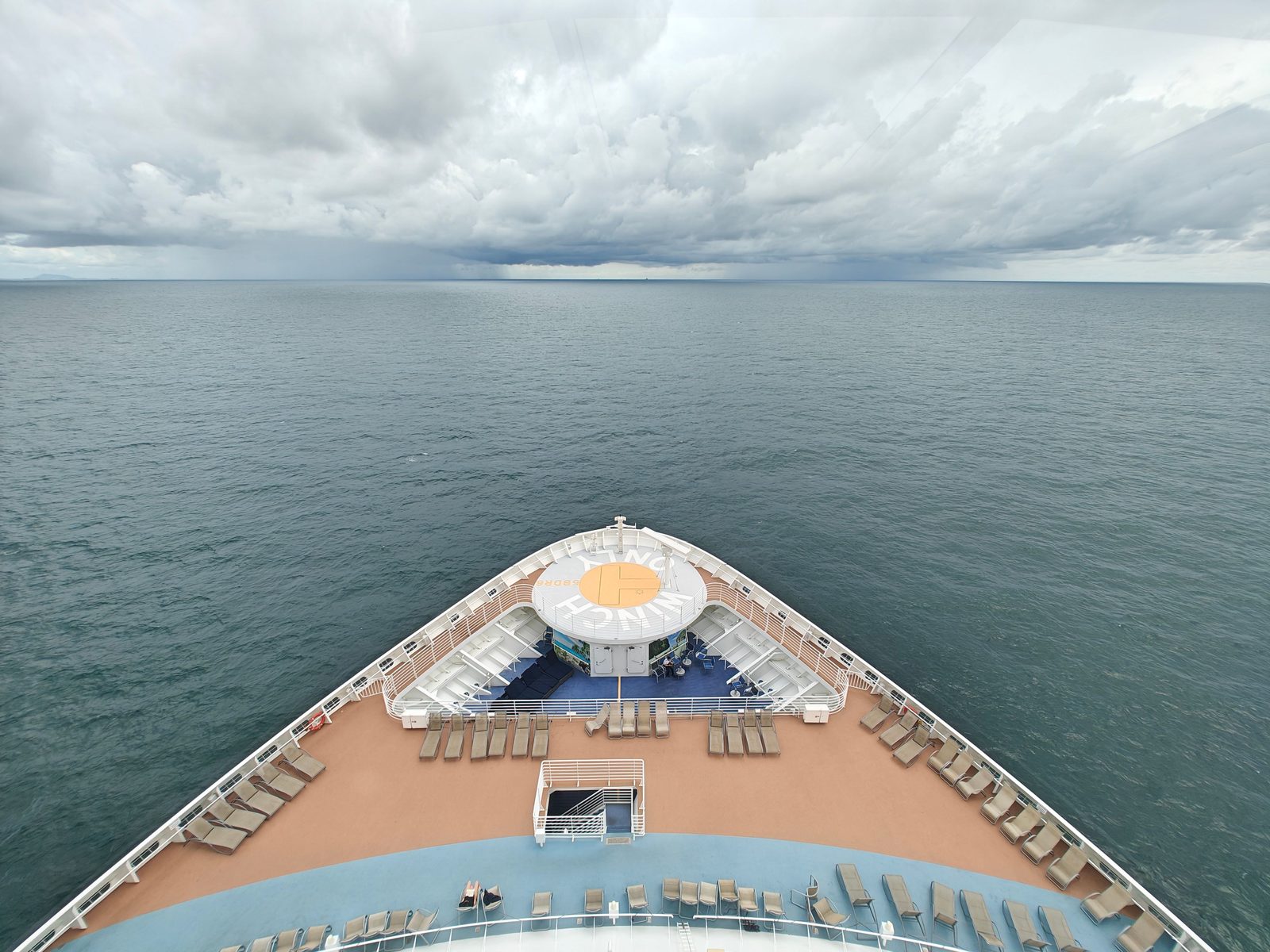 Bow of a cruise ship at sea